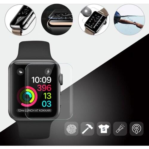 2PCS 3D Soft Protector Film Full Screen Scratch-Resistant Hydrogel Film for Apple Watch 1 2 3 Series Protector Film 38mm 42mm