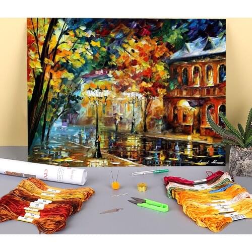 Old Moscow Pre-Printed 11CT Cross Stitch Complete Kit Embroidery DMC Threads Knitting work Craft Painting Different Floss