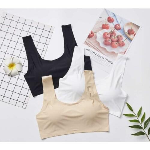 New Traceless Underwear Womens Cotton Bra Tube Tops Brassiere Fashion Solid Color Sports Tank Up Girls Rimless Sexy Lingerie