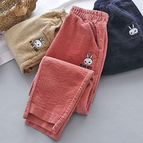 VIDMID Spring and autumn new corduroy trousers pants for baby kids children girls cotton cute rabbits pants trousers P4869