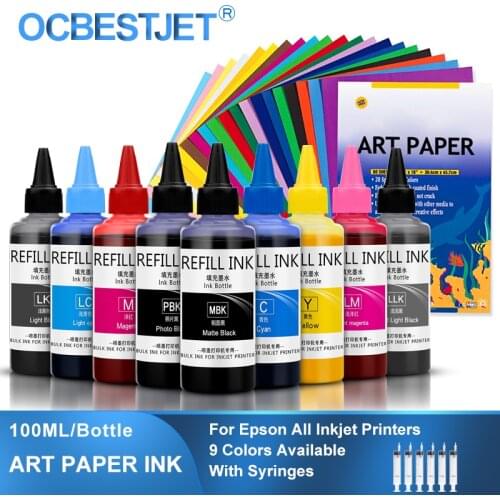 100ML 4 Colors Art Paper Ink Art Pigment Ink For Epson T50 T60 P50 R200 R230 R260 R280 L1300 1390 1400 1410 1500W T1100 T1110