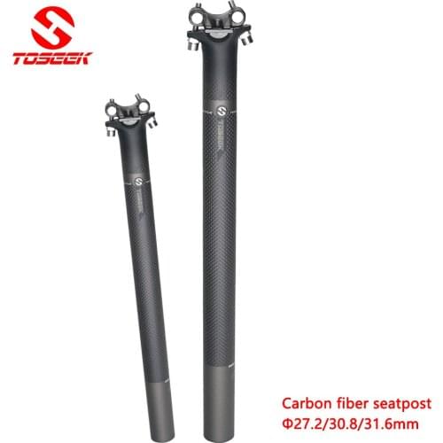TOSEEK ultralight T800 carbon fiber bicycle seatpost bike seat tube Matte 27.2/30.8/31.6mm mountain bike road bicycle seatpost