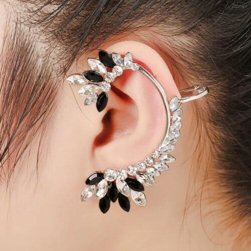 Luxury Bijoux Zircon Crystal Wing Clip Earrings Party Ear Cuff Brincos Fashion Cuff Earrings for Women Jewelry Accessories