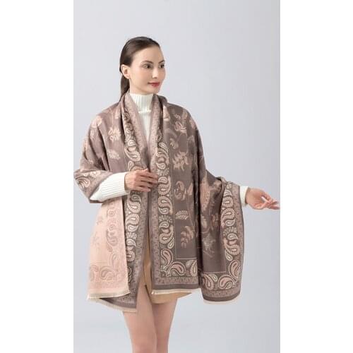 2021luxury double-sided scarf women winter warm cashmere shawl scarf printed soft thin blanket holiday gift