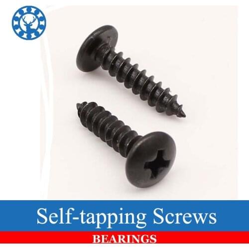 50Pcs M3 M4 Wood Truss Screw with Black Oxide and Wax Self-tapping Screws
