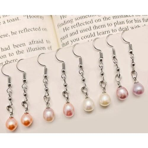 POMLEE Freshwater Pearl Earrings For Women Geometirc Silver Metal Purple Pink White Pearl Earrings 2021 Trend Jewelry Gifts