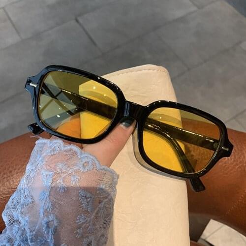 Rectangle futuristic rivet sunglasses women men 2021 brand desiigner ladies fashion sun glassses vintage oculos de sol feminino