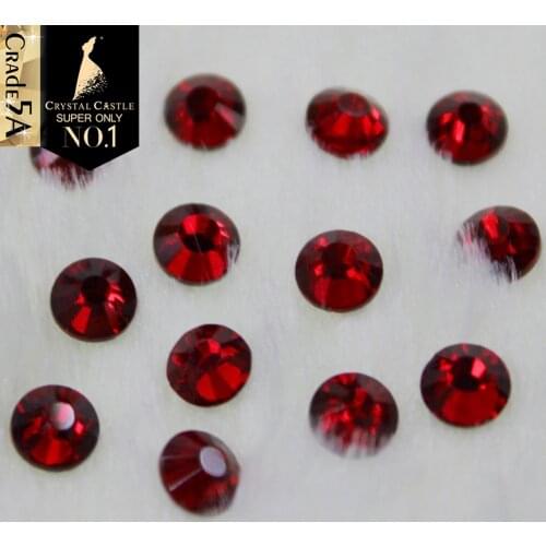 Crystal Castle siam luxury glass chaton rhinestones hot fix strass women dress red flatback hotfix rhinestones for bridal Shoes