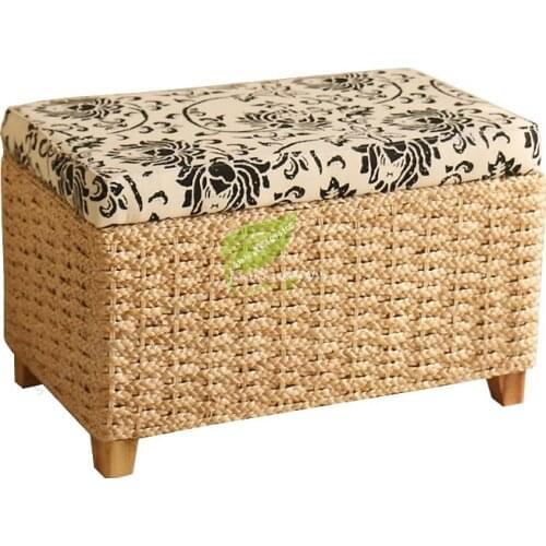Rattan Stool Storage Multi Function Solid Wood Frame Can Sit People Rattan Wicker Furniture Environmenl Protection bearing 150KG