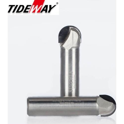 Tideway 1pcs Diamond Round Cove Box Router Bit PCD CVD Coating End Mill Milling Cutter Tools for Wood 1/2 Shank Round Nose Bits