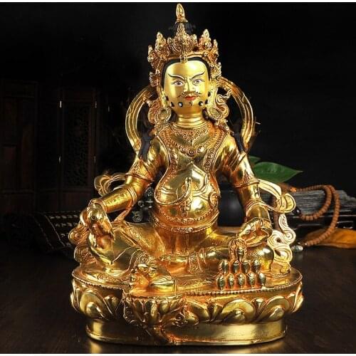 TOP GOOD # HOME OFFICE Talisman House Protection # Gilding brass Tibetan Buddhism Zanbala buddha statue 30 CM large