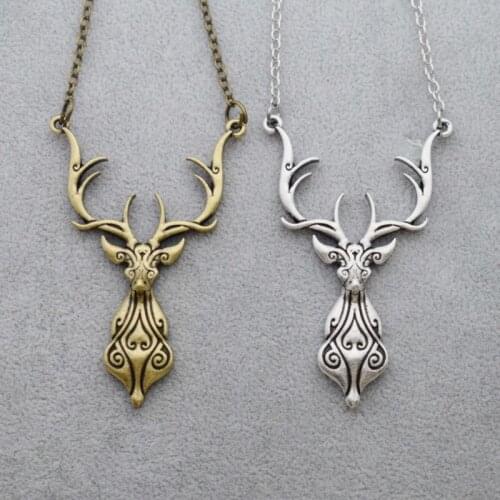 Vintage Christmas Deer Necklace Diy Handmade Jewelry