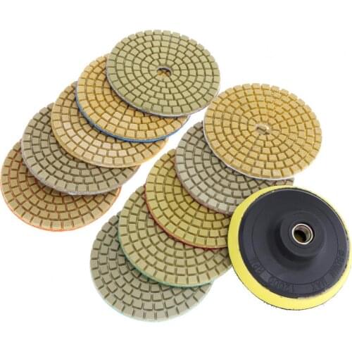 10pcs 3 Inch Flexible Wet Stone Polishing Disc with Sticky Plate for Diamond / Marble / Granite New