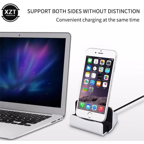2-in-1 USB Cable Data Phone Charger Dock Stand Station Type-c Fast Charging for iPhone X XS Max XR Samsung Huawei Desktop Cradle