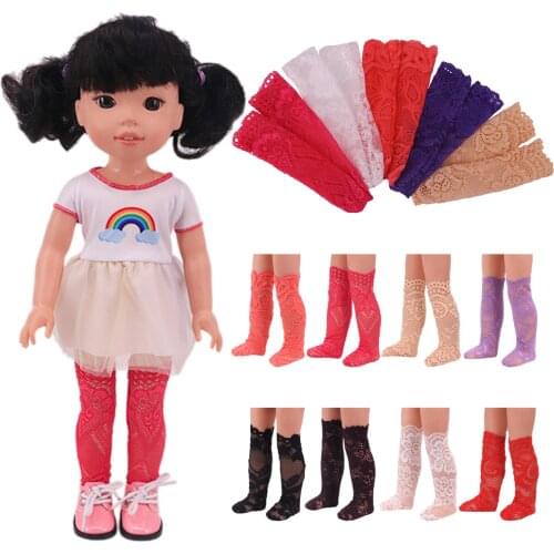5PCS Random Doll Lace socks Handmade Accessories Fit 14.5 Inch Wellie Wisher&BJD&Nancy&EXO Russian Doll,Girls Toy,Best Gifts