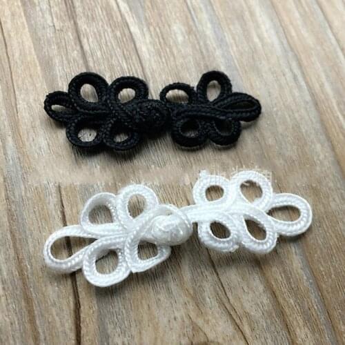 500 Pcs/lot Black White Leaf Chinese Knot Frog Button Handmade Cheongsam Wedding Invitation Sewing Accessories Arts Crafts DIY