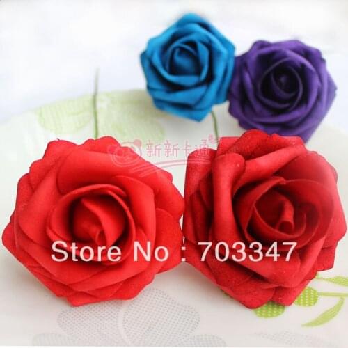 500pcs X (6cm) Single Foam Rose Flowers Stem in 12 Different Colors For Selection Wedding Flowers .* FREE SHIPPING BY EMS