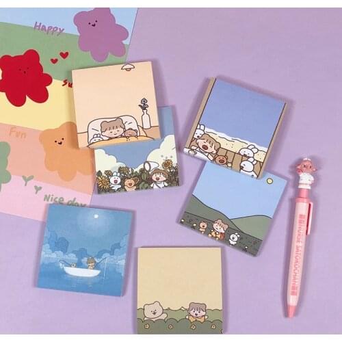 60 Sheets Forest Girl Note Paper Student Creative Cartoon Notebook Message Memo Pad Diary Planner Stickers Diy Stationery Kawaii