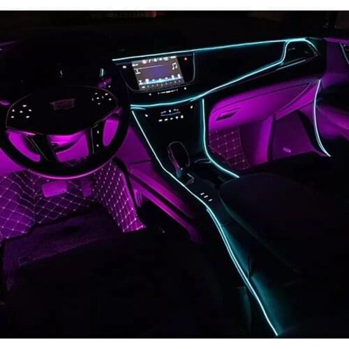5m car interior accessories atmosphere lamp ELcold light line with cigatter Lighter Decorative Dash board Auto LED Ambient Light