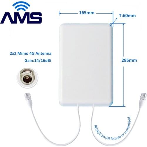 Long range 10-50km mimo flat panel antenna 2x2 mimo wireless router GSM lte wifi 4g antenna Mobile Antenna SMA/N MALE Connector