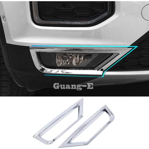Car Detector ABS Chrome Lamp Front Head Fog Light Trim Frame Lamp Moulding For Volkswagen VW T-ROC TROC 2017 2018 2019 2020
