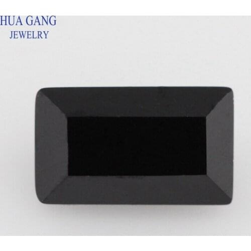Black Nano Stone Rectangle Shape Step Cut Synthetic Gems For Jewelry Making 1x2mm-3x5mm Free Shipping