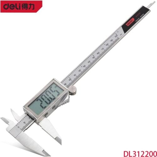 Deli DL312200 Full Screen Digital Caliper 2.0 Inch LCD Screen Stainless Steel Material Metric And Imperial Measurement
