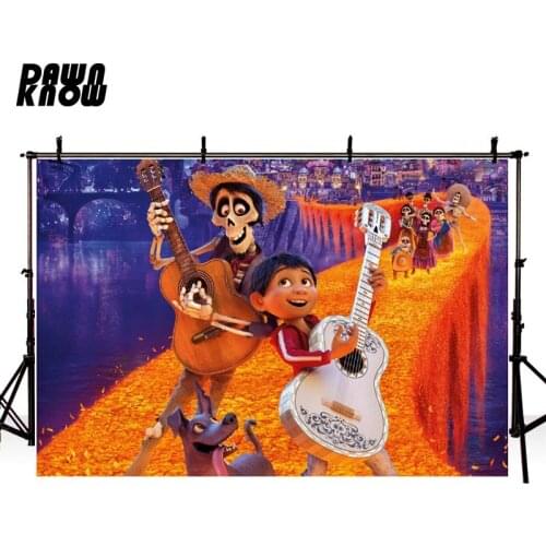 DAWNKNOW COCO Miguel Photography Background Backdrop Cartoon Newborn Baby Party Planning Tapestry Photocall Photo Studio Poster