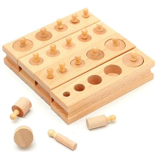 Wooden toys Educational Cylinder Socket Blocks Toy Baby Development Practice and Senses