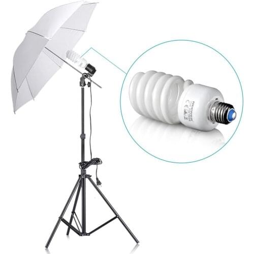 Neewer 35W/110V/5500K Tri-phosphor Spiral CFL Daylight Balanced Light Bulb in E27 Socket for Photo/Video Studio Lighting US Plug