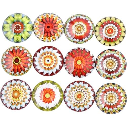 Reidgaller mix pattern photo round dome glass cabochon 12mm 16mm 10mm 18mm 20mm diy flat back jewelry findings components