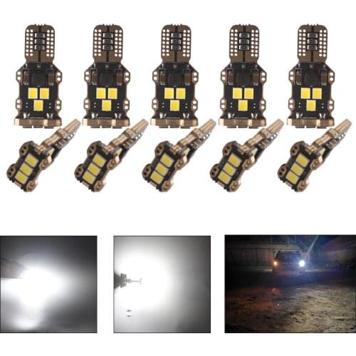 T15 912 921 LED Canbus Light Bulbs NO Error 906 W16W 2835 9 SMD Back up Reverse Lights High Power Nonpolarity 12V 10PCS