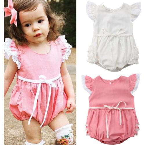 Cute Newborn Kids Bodysuit Baby Boy Girl Clothes Toddler Baby Jumpsuit Sunsuit Outfits Soild Children Clothes Summer 2020 New