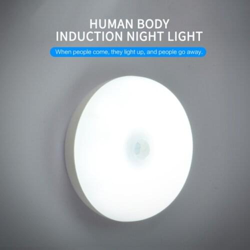 Mini LED PIR Motion Sensor Night Light Auto On/Off for Bedroom Stairs Cabinet Wardrobe Wireless USB Rechargeable Wall Lamp Light