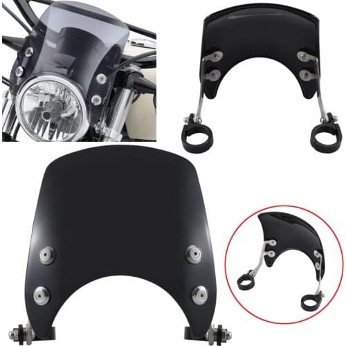 Motorcycles 39mm-41mm Adjustable Custom Compact Sport Wind Deflector Windshield For Harley Sportster XL 883 1200 48 72 Models