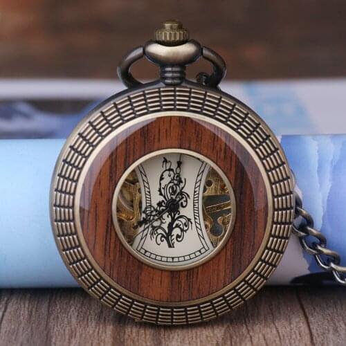 5pcs Retro Unique Mechanical Pocket Watches Men Brand Necklace Pocket & Fob Watch Chain Male Pocket Watch