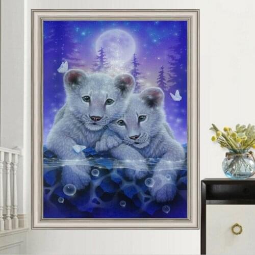 DIY Diamond Painting Painted Cartoon Animals Mosaic Embroidery Animal Cross stitch Embroidery Crafts Decoration Full diamond