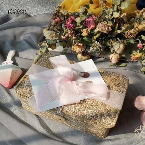 Fresh High Quality Hand Woven Large Size Ribbon Gift Box Party Outdoor Wedding Baby Clothes Toy Packaging Decoration Gift Box
