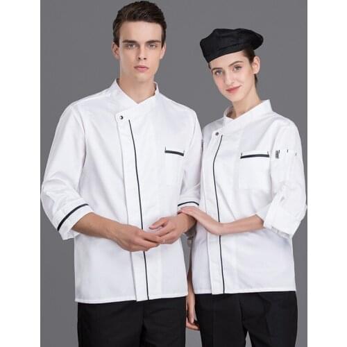 Chef Wearing Long-sleeved Plus Size Uniform Hotel Dining Kitchen Baking Master Cook Overalls Men Women Restaurant Clothes H2046