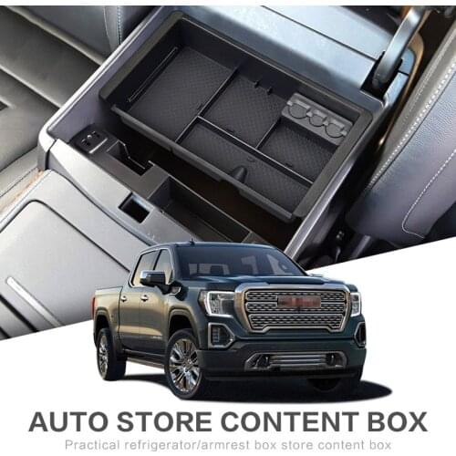 For GMC Sierra 2014 2015 2016 2017 2018 3rd Gen GMC Sierra 1500 Armrest Box Storage Car Organizer Car Accessories