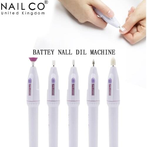 NAILCO Battery Style Portable Electric Nail Drill Machine Kit 20000rpm Art Pen File Nail Tools Burnishing Polisher Pedicure Kit