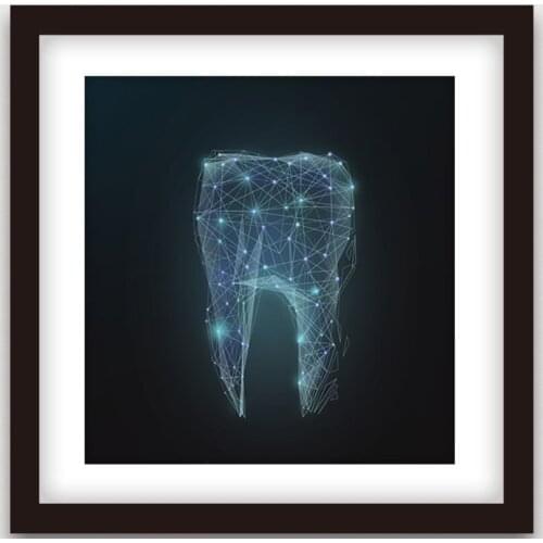 Dental Clinic Poster Canvas Print Wall Decor Mural Teeth Abstract Oil Painting Oral Hospital Stairway Home Picture Decration