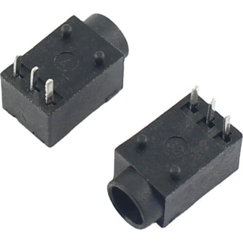 10pcs DC003A DC Power Jack Outlet 3 Pin Feet DC-003A 3.5*1.0mm 3.5*1.3mm Female Round Hole Supply Socket Connector