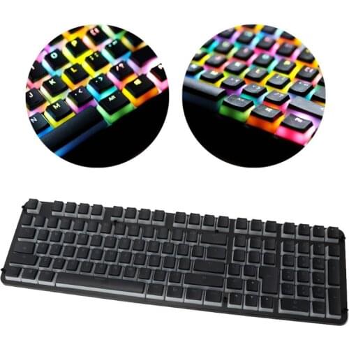 RGB 110 Keycaps ANSI Layout Add ISO PBT Pudding Double Skin Milk Shot Backlit Keycap With Keycap Storage Board For OEM Cherry