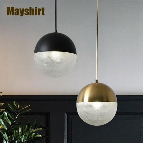 Nordic Gold Iron Glass Ball Pendant Lights for Bedroom Kitchen Bar Dinning Room Light Living Room Decor Modern LED Light Fixture