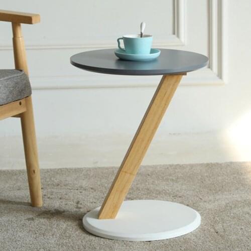Nordic fashion round coffee table creative personality wooden Z-shaped small coffee table for Balcony living room cafe mx1018145