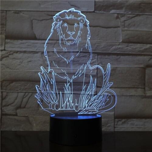 FeMale Lion 3D LED Night Lights with 7 Colors Light for Home Decoration Lamp Amazing Visualization Optical Illusion Light
