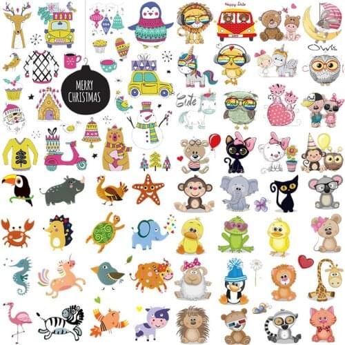 Prajna Cute Animal Iron On Heat Transfers Cat Patch For Clothing Girls Ironing Thermal Stickers On Clothes DIY Cartoon Appliques