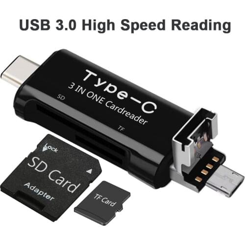 All In 1 USB 3.0 Type C Card Reader for SD TF MicroSD Card Reader Micro USB OTG Adapter for Macbook Laptop Huawei Android Phone