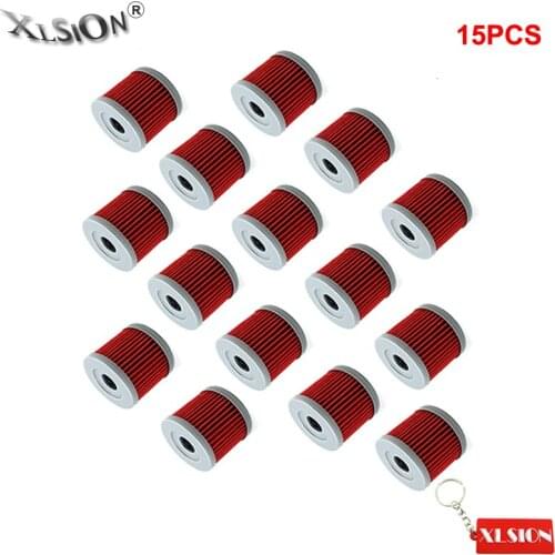 XLSION 15Pcs Oil Filters For Suzuki GN125 GS125 GV250 GT250 GZ125 UC125 UC250 AN125 AN150 AN250 LTZ90 DR100 GS125 UH200